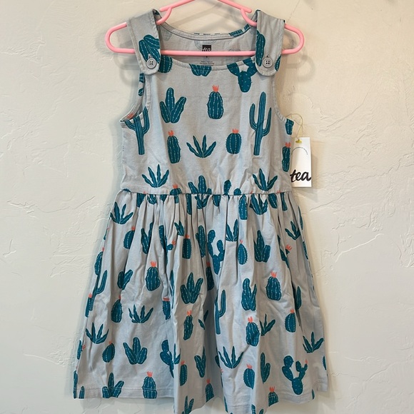 NWT Tea Collection Girls Cactus Button Dress - Picture 4 of 5